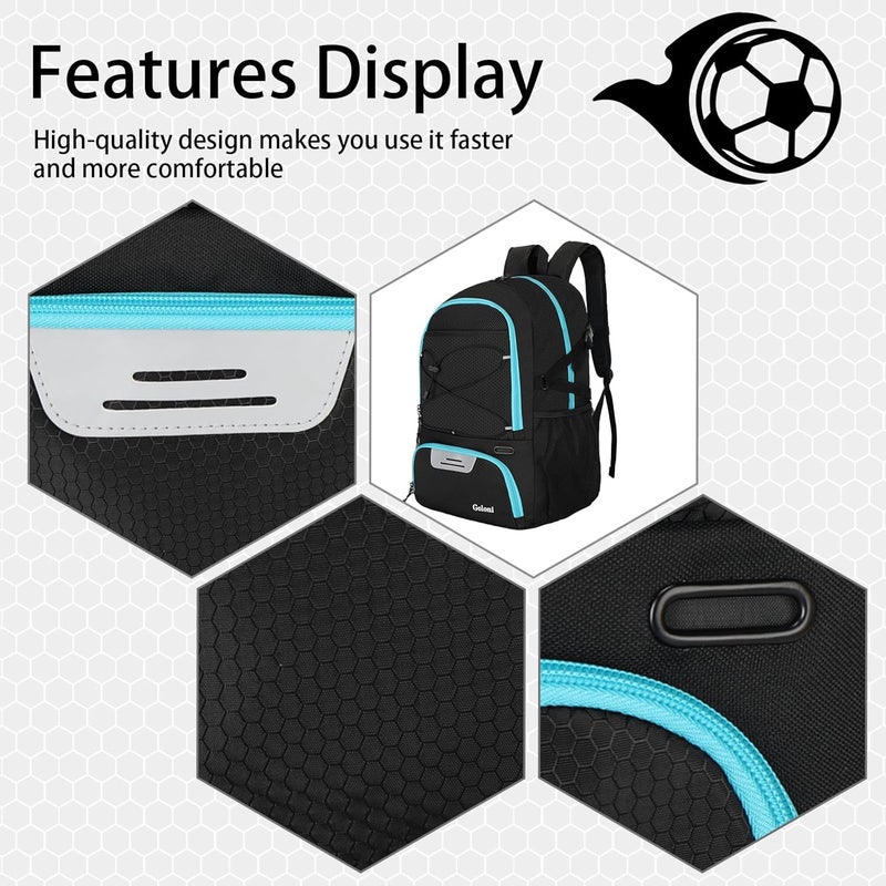 Goloni Soccer Backpack with Ball Holder - 30L Lightweight Water-Resistant Sports Bag for Men & Women, Ideal Football Equipment Backpack for Basketball Volleyball Training & Matches - Image 3